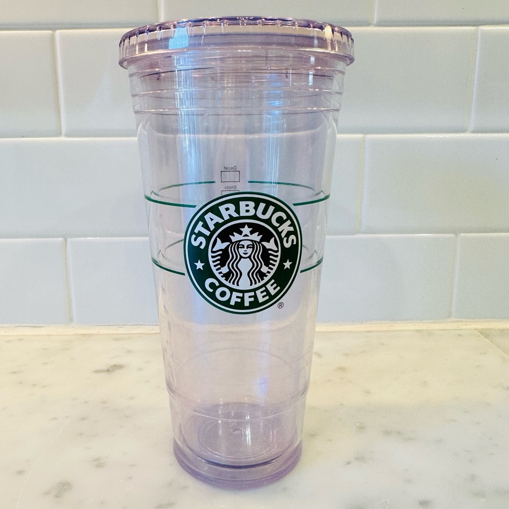 Starbucks Plastic Cold Cup Clear double wall insulated Tumbler 24oz